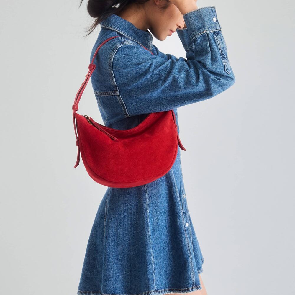 The Sak Suede Tess Shoulder Bag Scarlet - Picture 2 of 10